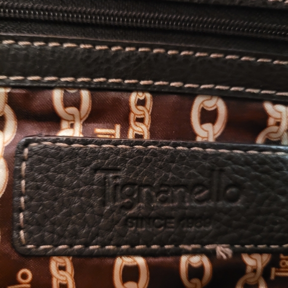Tignanello Black Leather Crossbody Bag - Picture 6 of 13